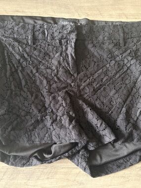 torrid Black Lace Overlay shorts with Scalloped Hem